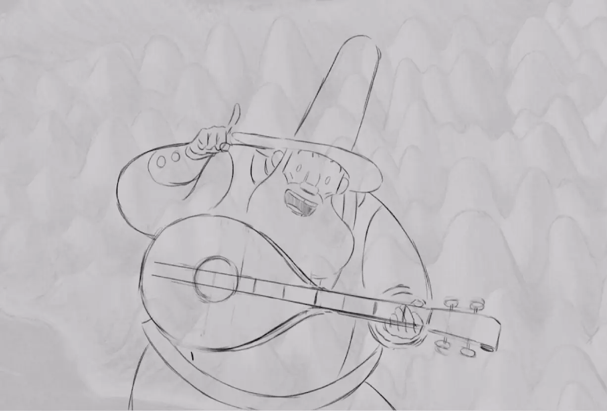 Demo Loup Bouchet Frame animation 2D - Homme avec une guitare